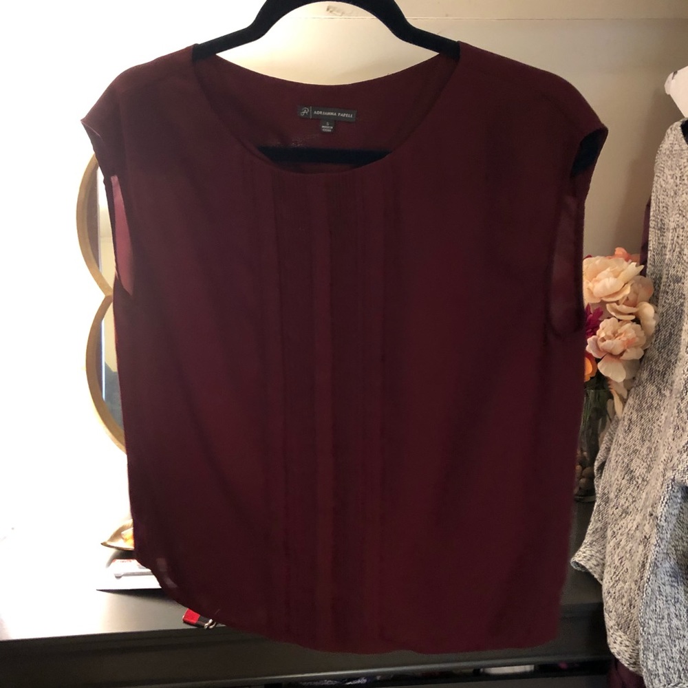 Maroon Sleeveless Blouse